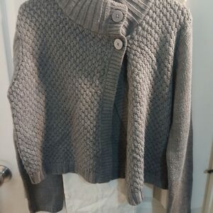 Mossimo Supply Co. Heather Gray Button-Front Knit Cardigan
